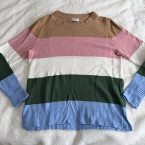 J.Crew Striped Crewneck Sweater Extra Soft Yarn Size Small